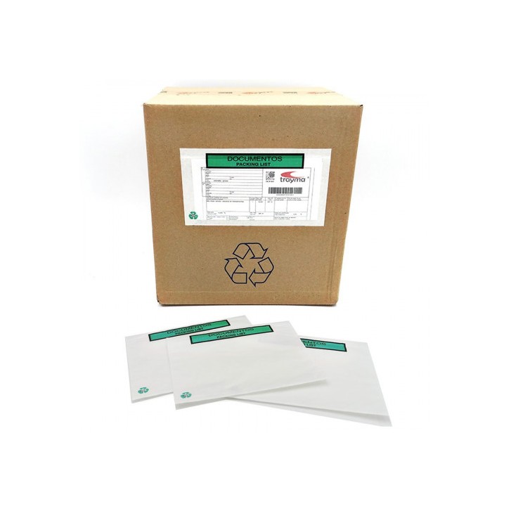 CAJA 1000 SOBRES ADHESIVOS PACK LIST 100% PAPEL 240X130 MM IMPRESO DOCUMENTOS PACKING LIST S2757 F-P