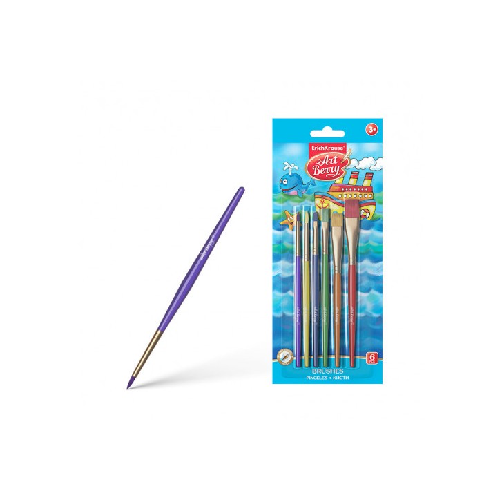 SET PINCELES SINTÉTICOS PARA DIBUJAR Y DECORAR, 6 UDS. ARTBERRY 36125