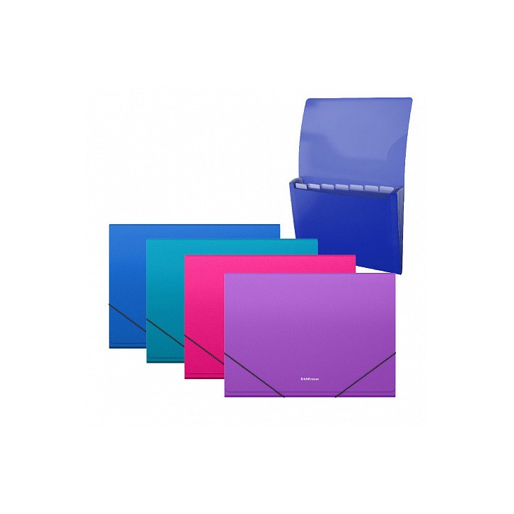 ARCHIVADOR ACORDEÓN DIAGONAL VIVID, 12 FUNDAS, A4, COLORES SURTIDOS ERICH KRAUSE 50419