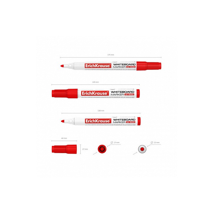 MARCADOR PIZARRA BLANCA W-500, COLOR: ROJO ERICH KRAUSE 12847