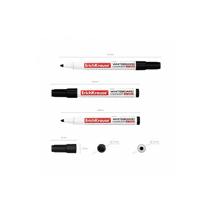 MARCADOR PIZARRA BLANCA W-500, COLOR: NEGRO ERICH KRAUSE 12845
