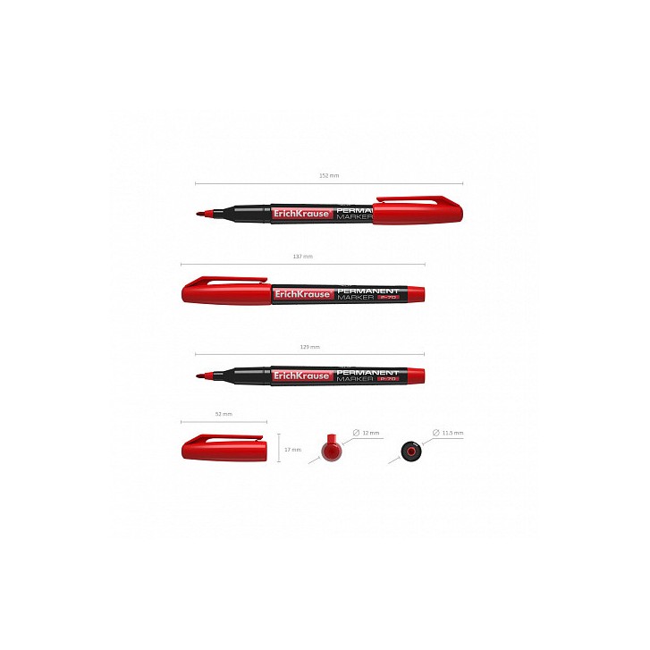 MARCADOR PERMANENTE P-70, COLOR: ROJO ERICH KRAUSE 37075