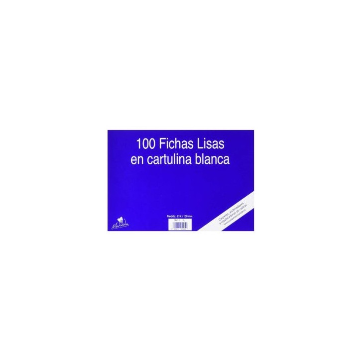 100 FICHAS DE CARTULINA LISA (215X160 MM) Nº. 5 MARIOLA 3115L