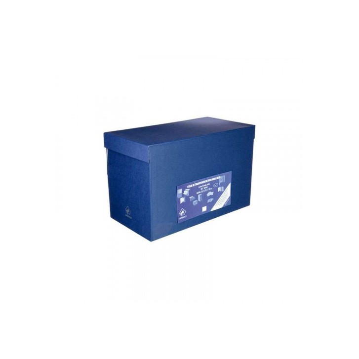 CAJA TRANSFERENCIA FOLIO DOBLE LOMO CARTON FORRADO EN GELTEX (39X25,5X20 CM) AZUL MARIOLA 1689AZ