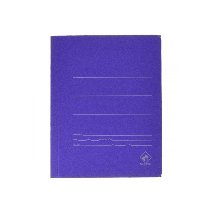 CARPETA CARTON AZUL 500 GR./M2. CUARTO GOMA SENCILLA MARIOLA 1040