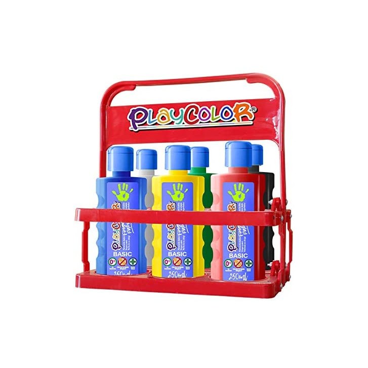 FINGER PAINT BASIC 40ML. 6 COLORES SURTIDOS PLAYCOLOR 17591.