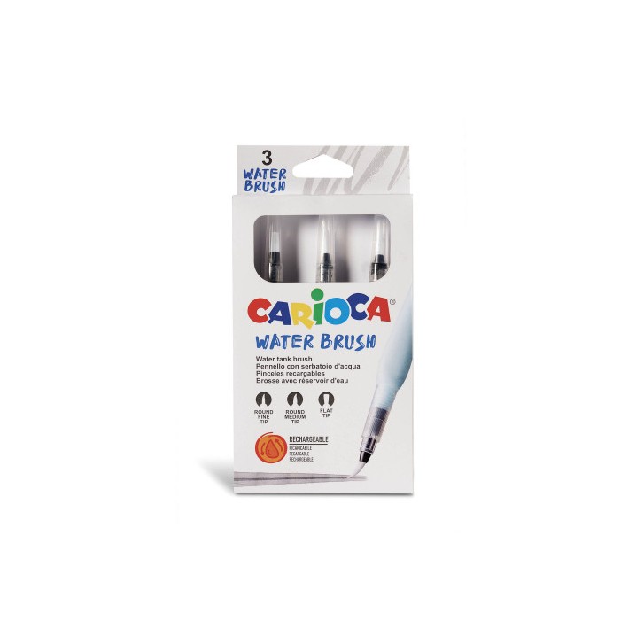 Carioca Pinceles Recargables Water Brush - 3 Uds