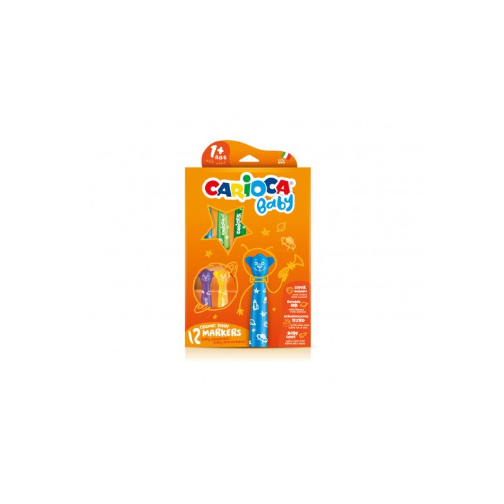 ESTUCHE ROTULADOR BABY TEDDY MARKER 1+ 12 PCS CARIOCA 42816