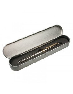 BOLIGRAFO CUERPO COLOR PLATA CROMADO CON 4 FUNCIONES EN CAJA MILAN 1772601 2