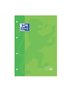 BLOC ENCOLADO COLOR 1 TAPA BLANDA A4+ 80 HOJAS 5X5 COLOR VERDE MANZANA OXFORD 400123674 (x5 unidades)
