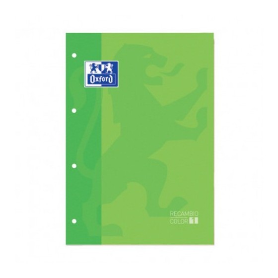 BLOC ENCOLADO COLOR 1 TAPA BLANDA A4+ 80 HOJAS 5X5 COLOR VERDE MANZANA OXFORD 400123674 (x5 unidades)